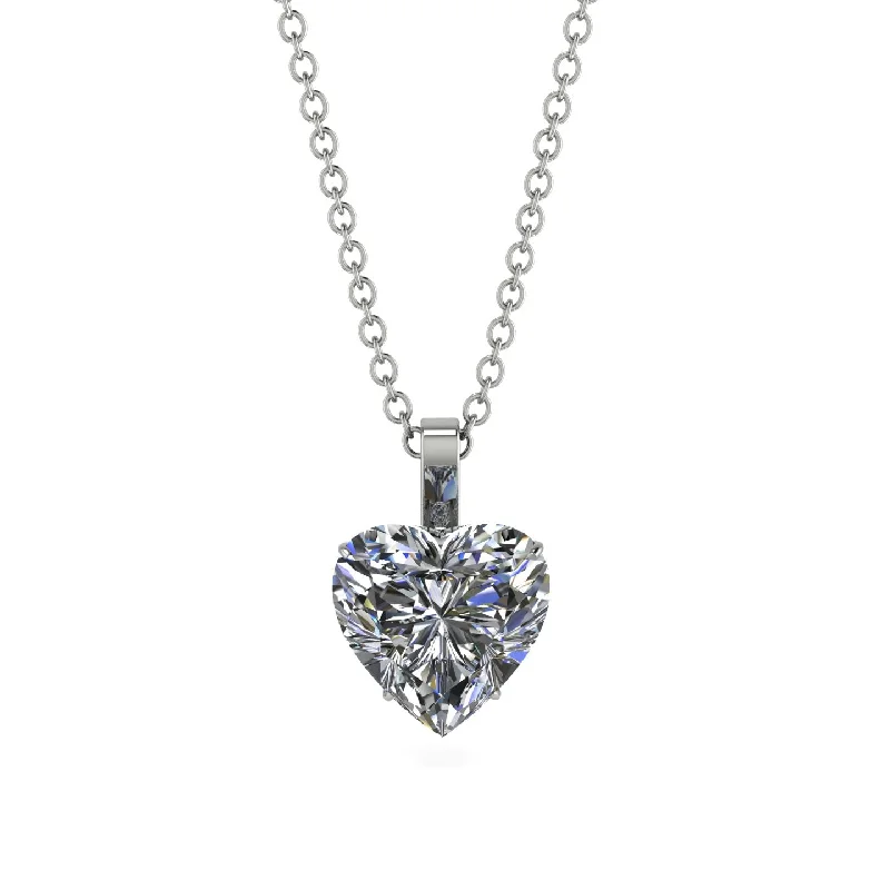 women's necklaces with custom design -Heart Diamond Necklace - Noelle No. 3