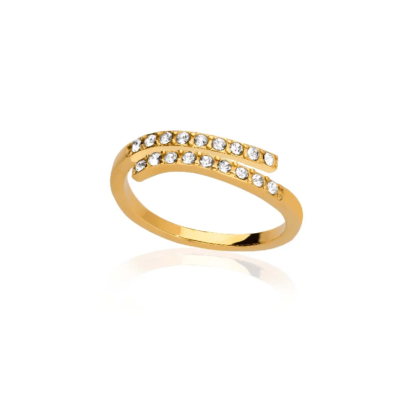 women's rings with wedding band -Split ring gold