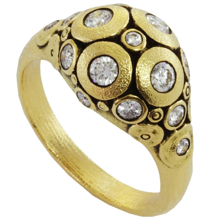 women's rings with radiant-cut diamond -Alex Sepkus Lillies Dome Ring - R-173D