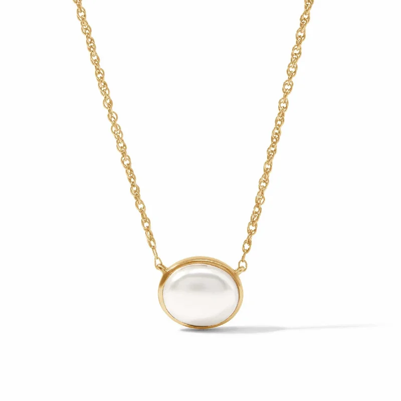 women's necklaces with sparkling diamonds -Pearl Nassau Solitaire Necklace