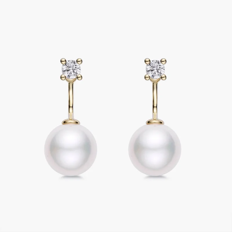 women's earrings with modern style -Pearl Ear Jacket - Round