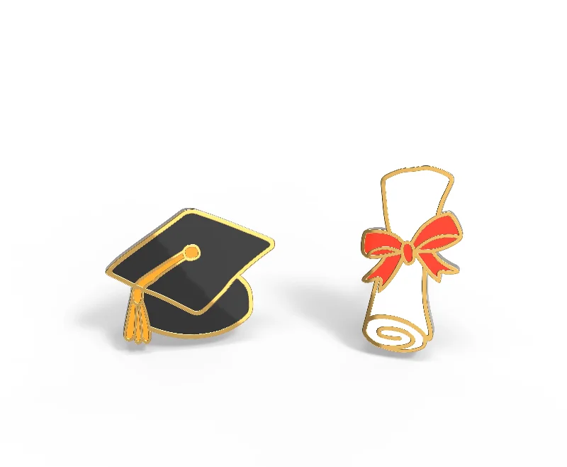 women's earrings with oval shape -Grad Diploma Earrings