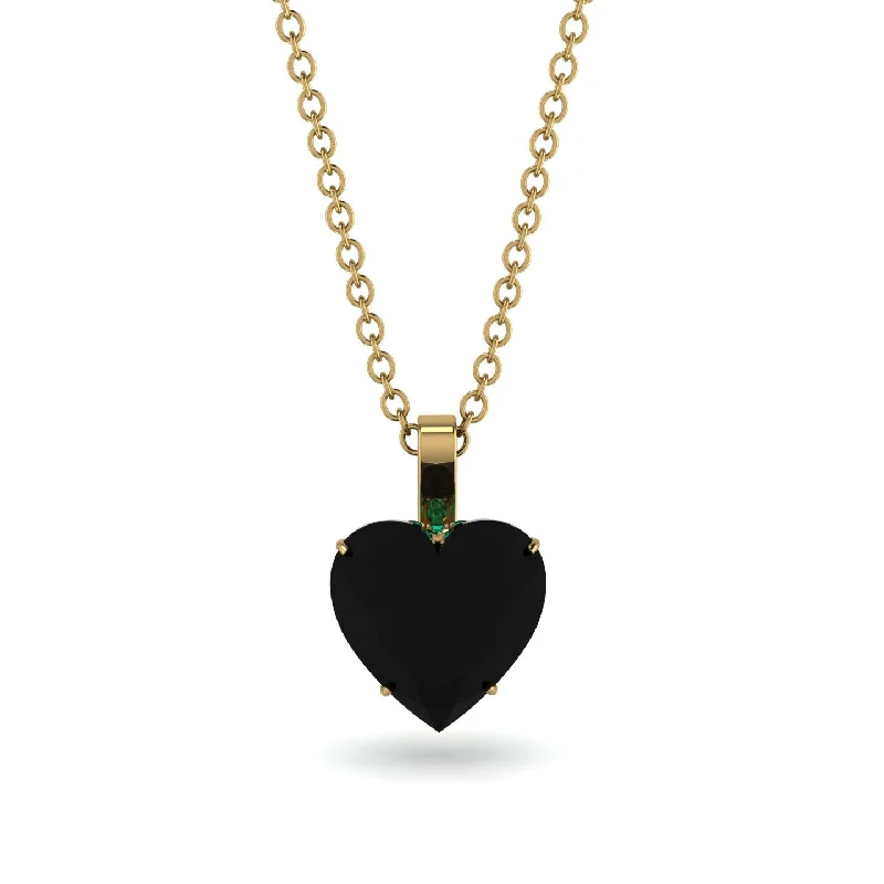 women's necklaces with intricate details -Heart Black Diamond Necklace - Noelle No. 22