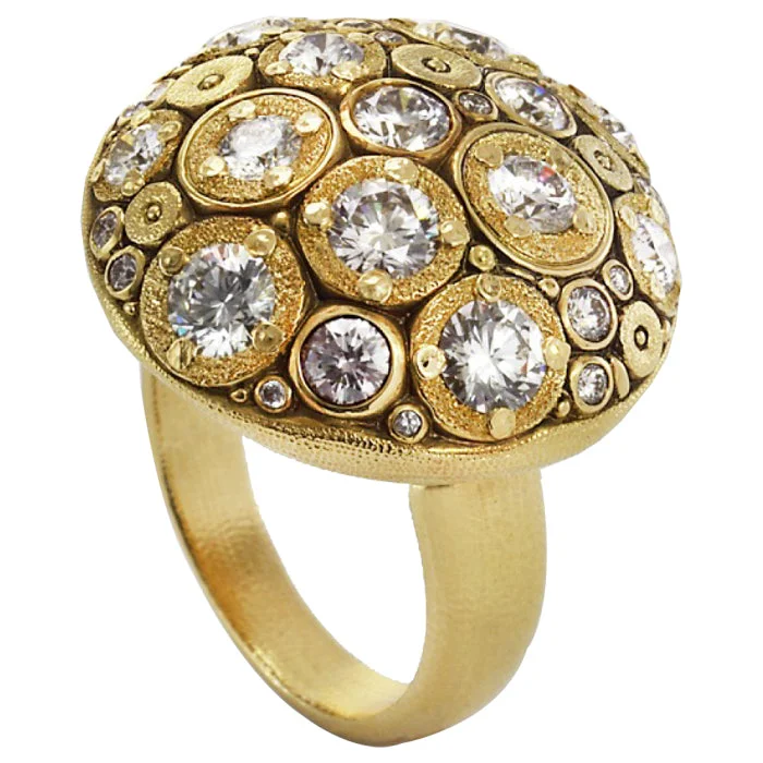 women's rings with gemstone center -Alex Sepkus Blooming Hill Dome Ring - R-145D