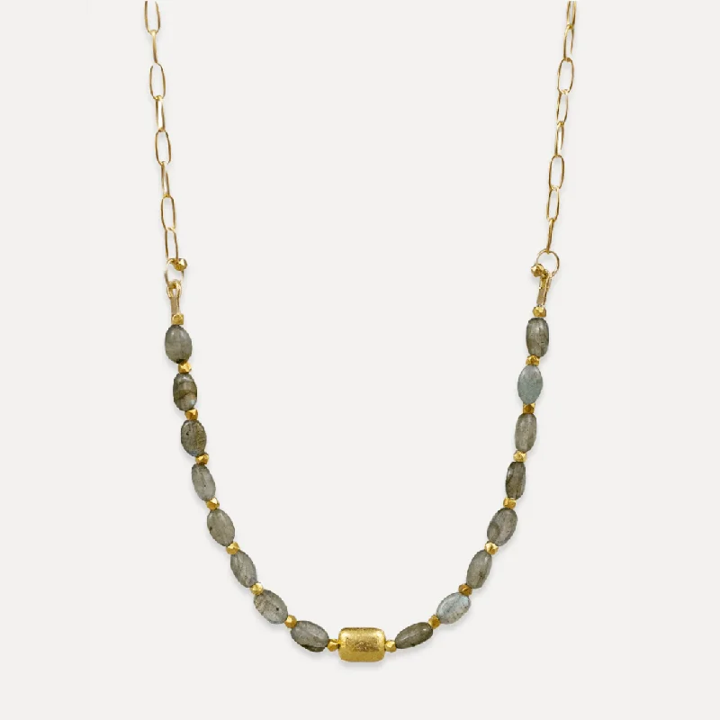 women's necklaces with solitaire pendant -Labradorite Echo Necklace