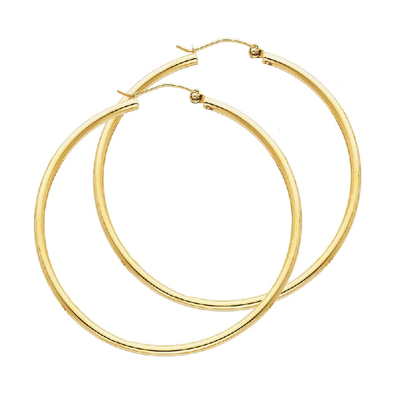 women's earrings with dangling pendants -14K Gold Hoop Earrings