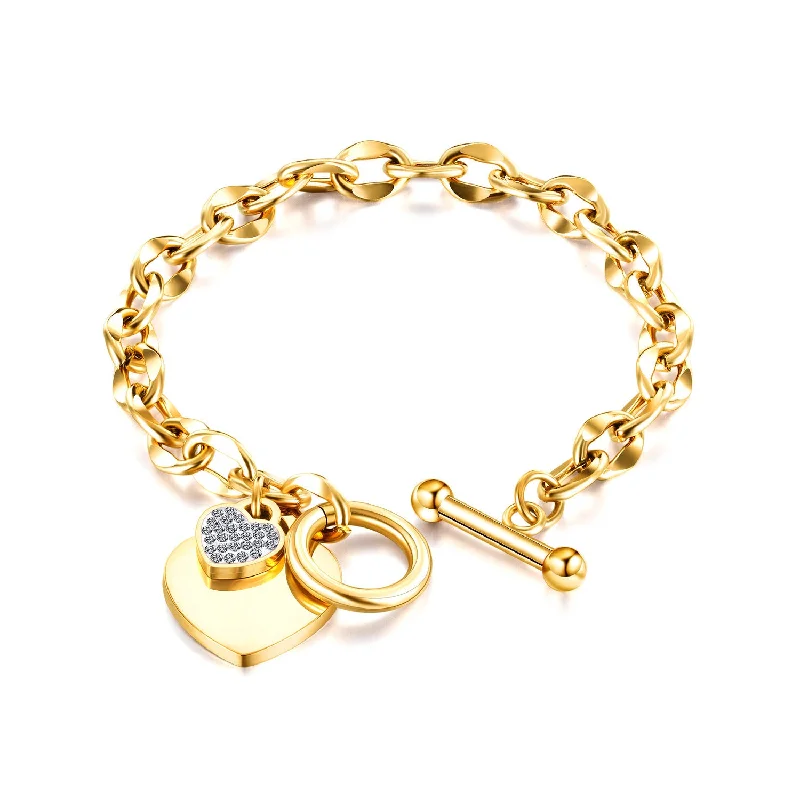 women's bracelets with teardrop design -Heart Token Bracelet