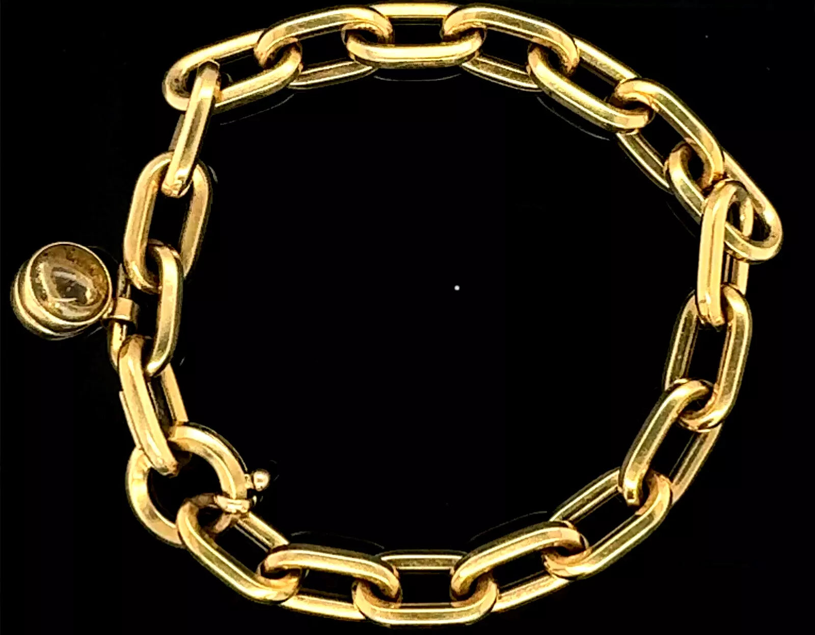 women's bracelets with diamond bracelet -18k Yellow Gold Chain Link Bracelet With Citrine charm Made By Effy 8 Inch