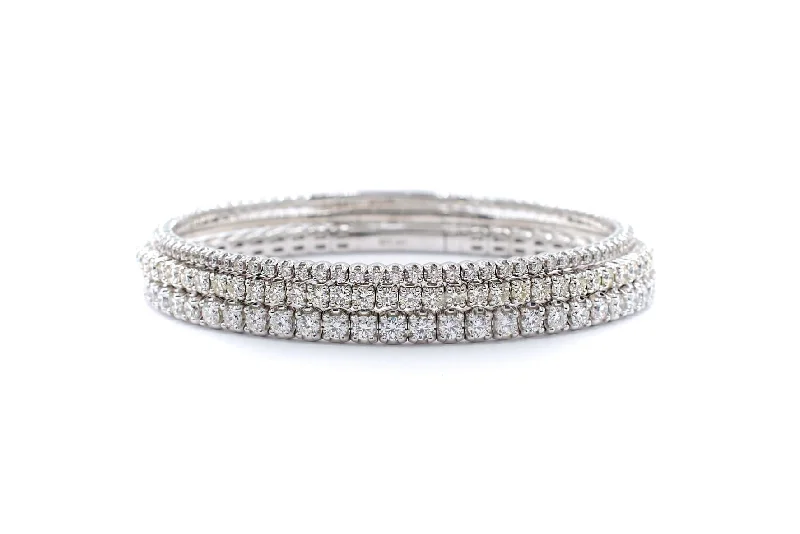 women's bracelets with engraved band -Flexible Diamond Tennis Bracelet