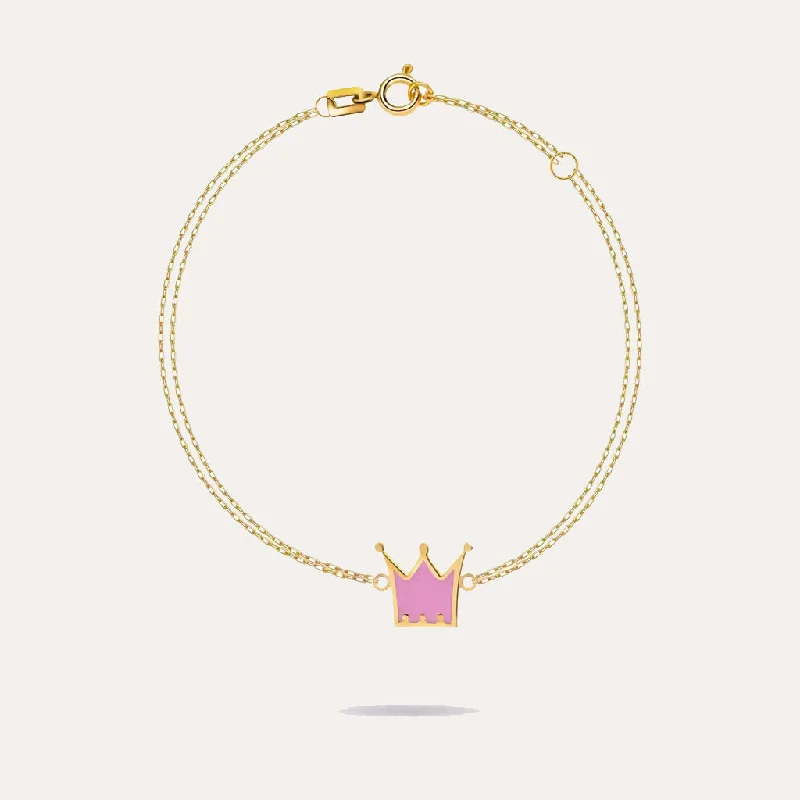 women's bracelets with beaded design -18K Gold Crown Bracelet For Kids