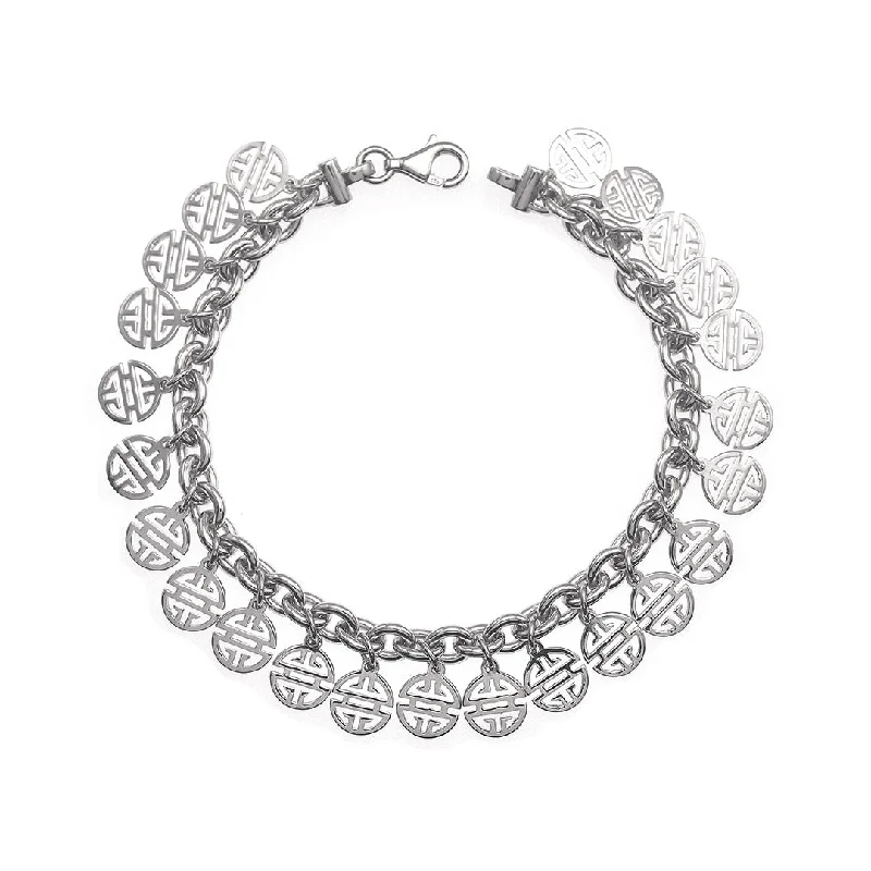 women's bracelets with diamond bracelet -Silver Shou Charm Bracelet