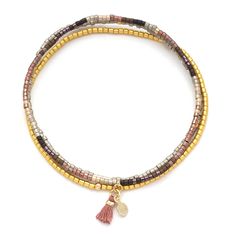 women's bracelets with silver accents -Scout Chromacolor Miyuki Bracelet Trio - Bronze Multi/Gold