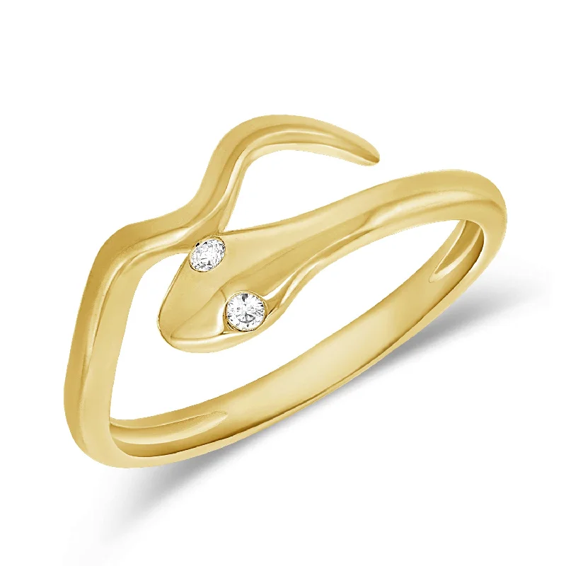 women's engagement rings with geometric design -Diamond Snake Wrap Ring made in 14K Gold