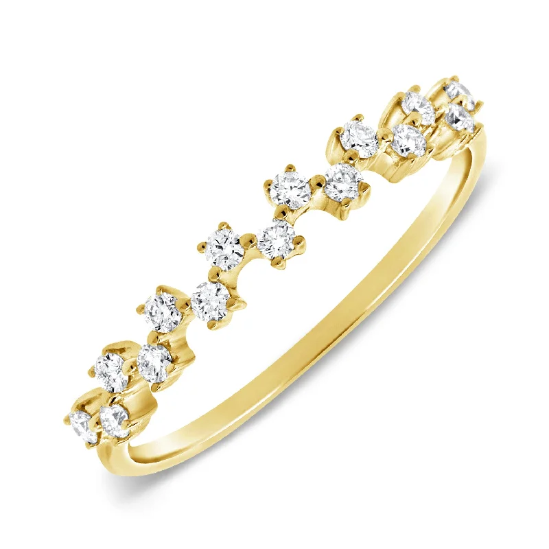 women's engagement rings with layered design -Scalloped Diamond Accent Ring in 14K Gold