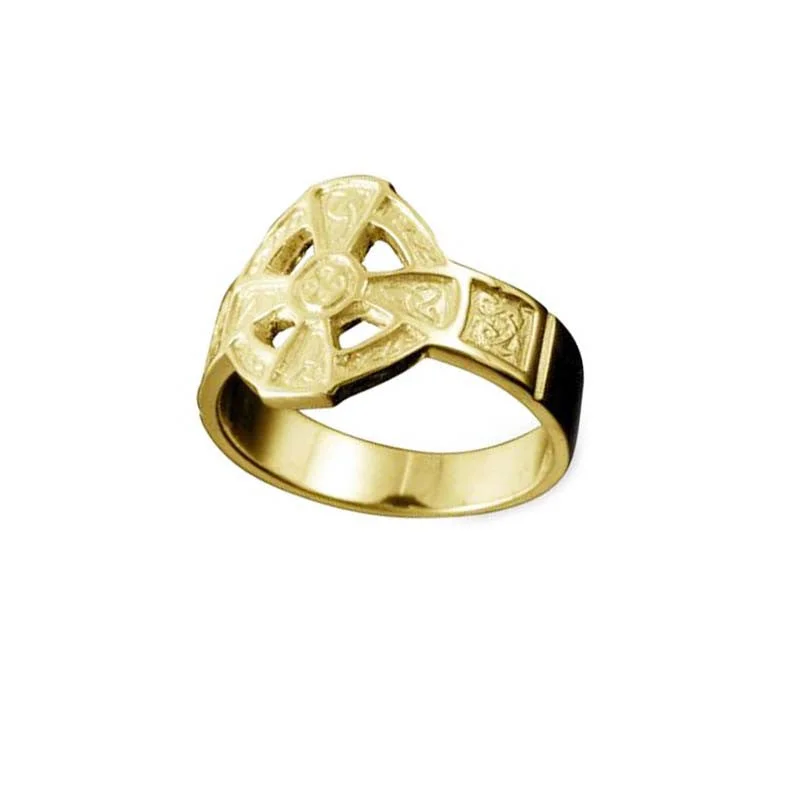 women's rings with bezel setting -Hildasay Celtic Cross Ring