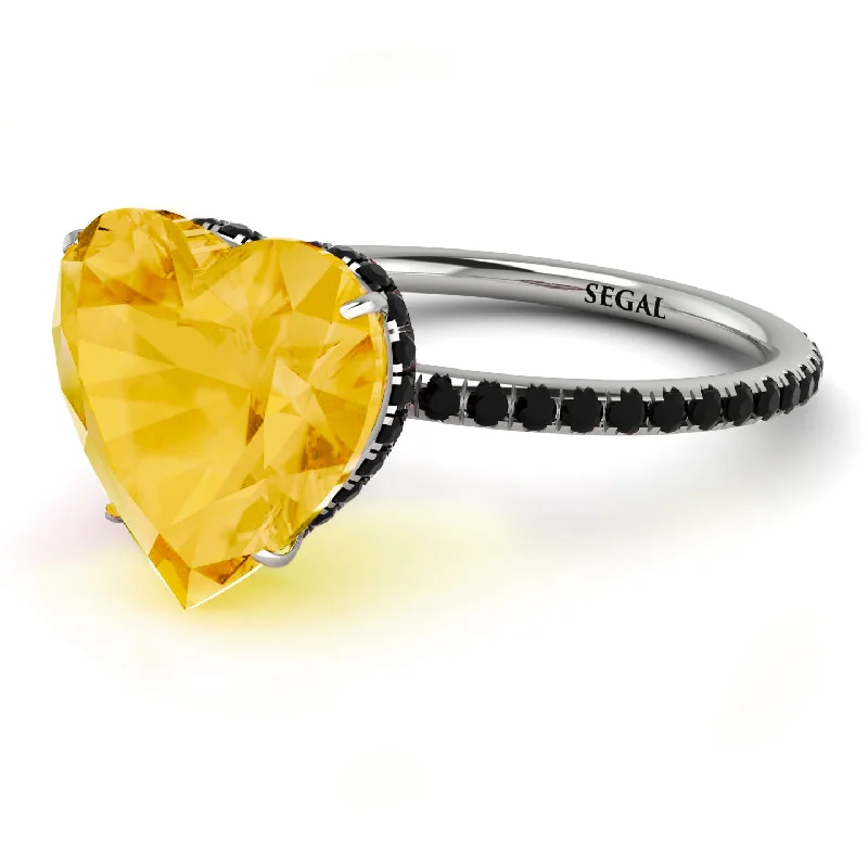 women's engagement rings with sapphire -Heart Shape Citrine Ring - Noelle No. 609