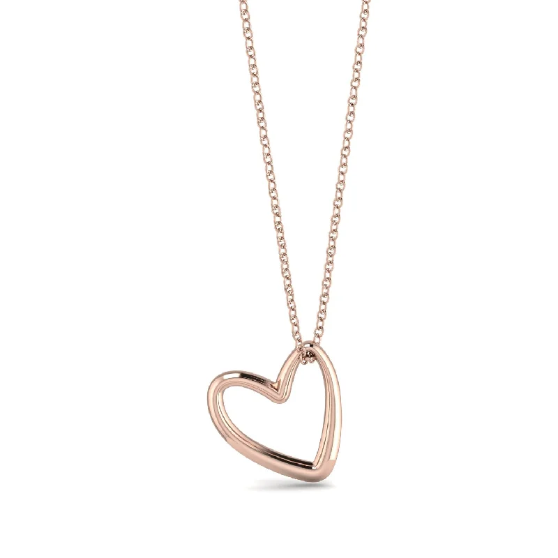 women's necklaces with layered look -Gold Heart Necklace - Hallie No. 2