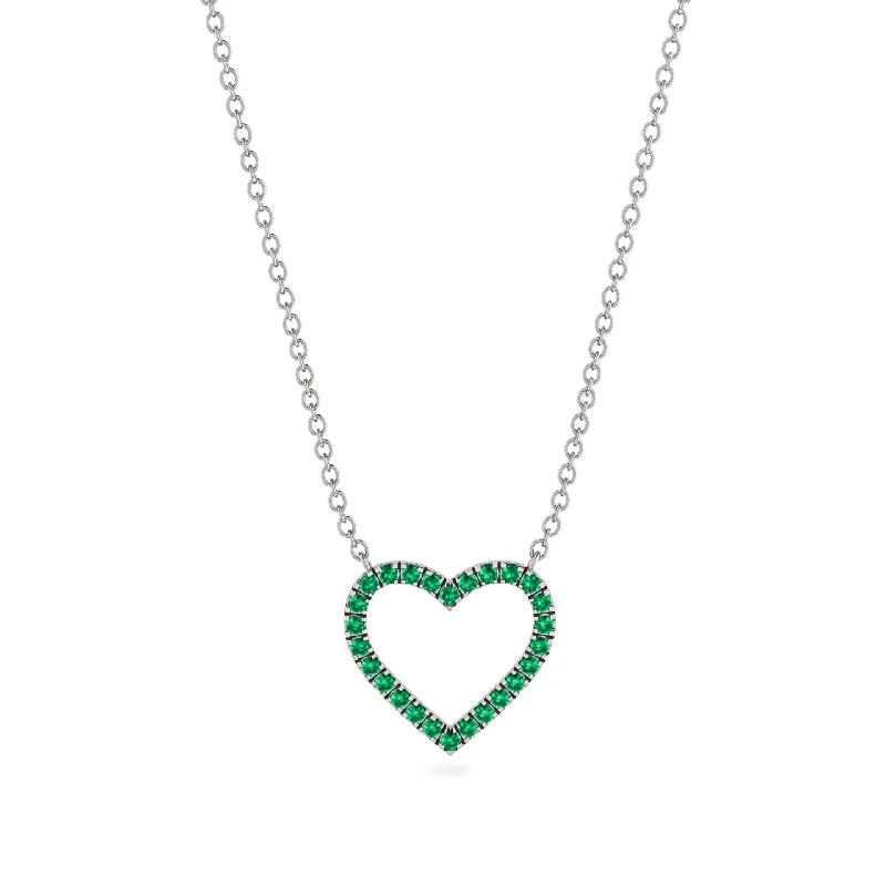 women's necklaces with ruby -Heart Shaped Emerald Necklace - Marie No. 6