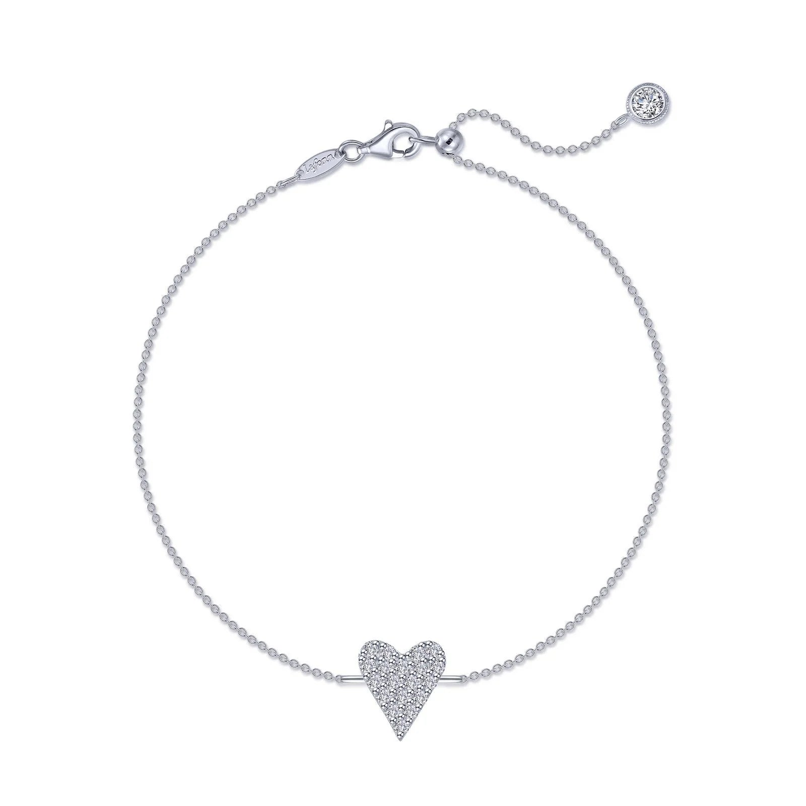 women's bracelets with link chain -Pave Heart Bracelet