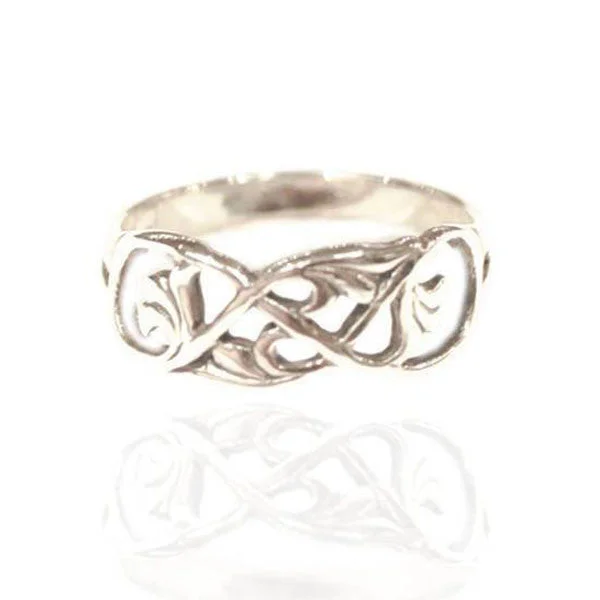 women's rings with band in silver -Silver Tree of Life Ring