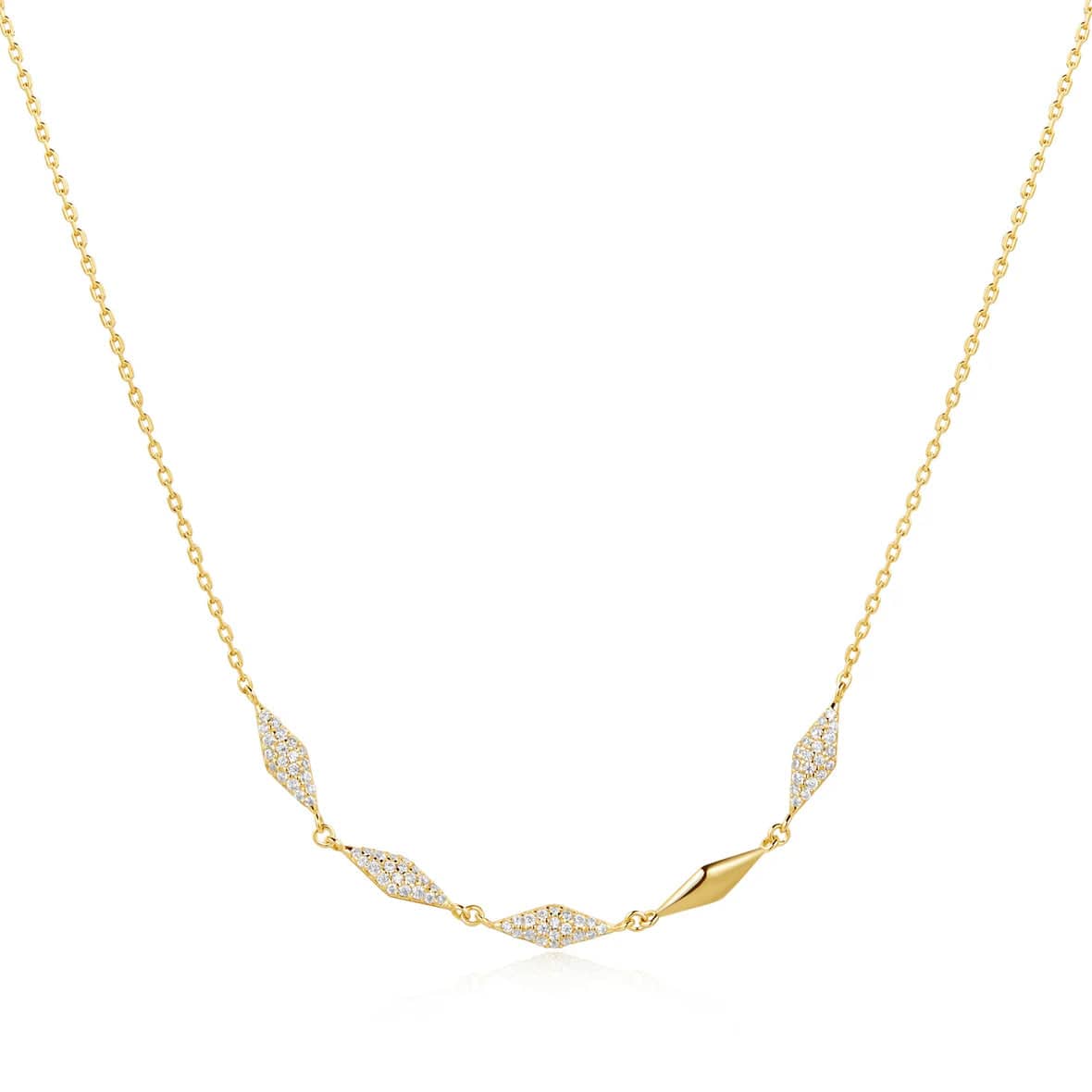 women's necklaces with chunky chain -Gold Multi Sparkle Necklace