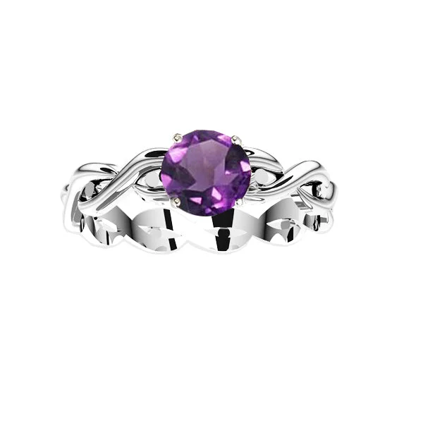 women's rings with stacked bands -Edinburgh Celtic Twist Amethyst Ring