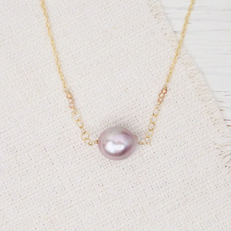 women's necklaces with engraved pendant -Champagne Edison Pearl Necklace