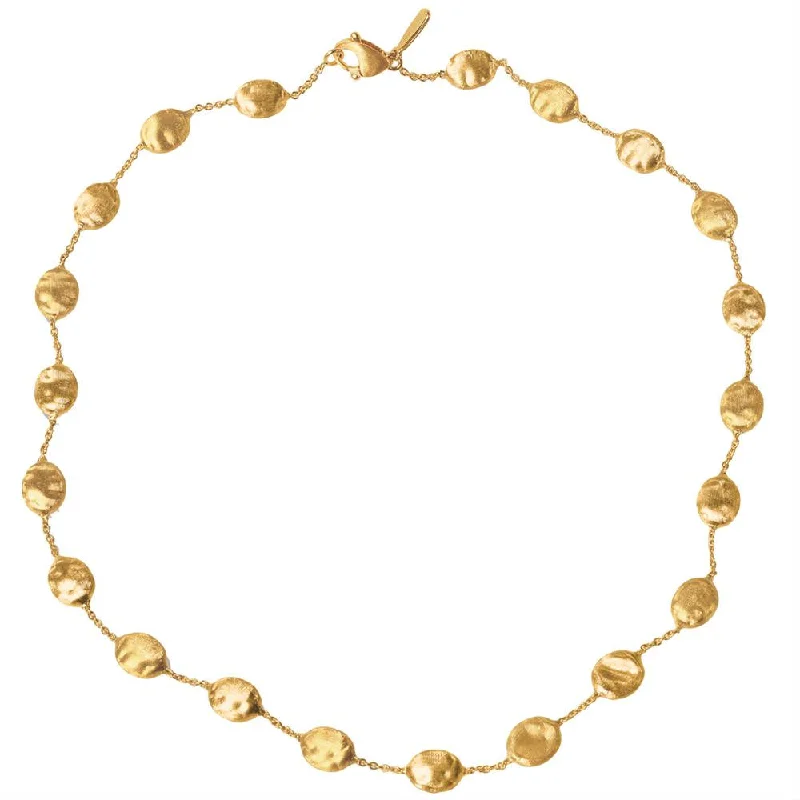 women's necklaces with heart-shaped pendant -Marco Bicego Siviglia 18K Yellow Gold 16" Bead Necklace CB553 Y