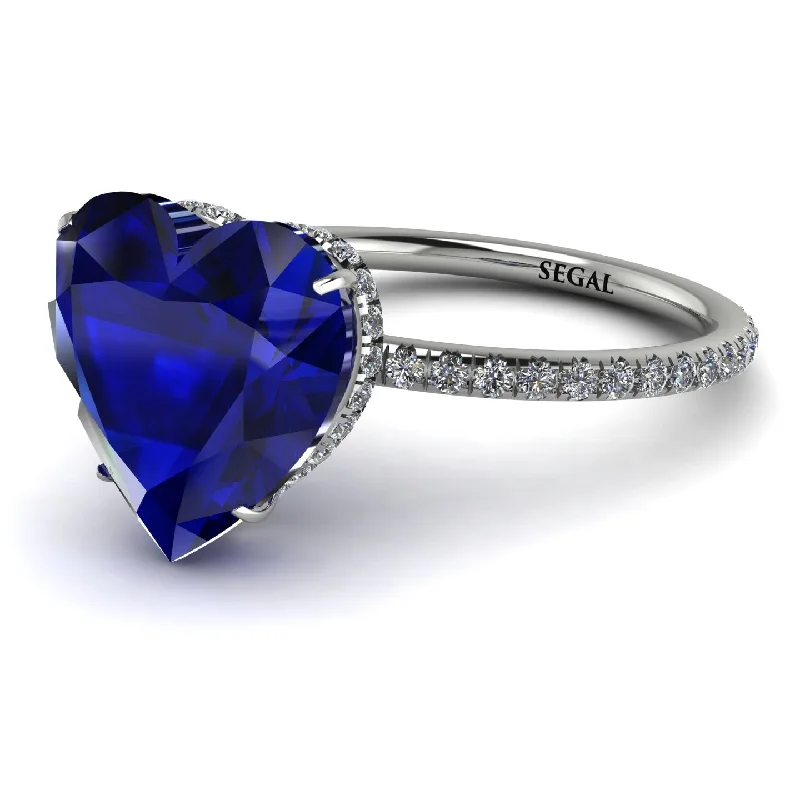 women's engagement rings with simple band -Heart Shape Sapphire Ring - Noelle No. 15