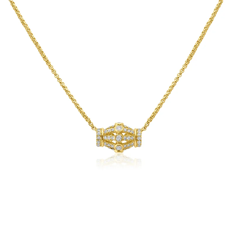 women's necklaces with chain design -14k Yellow Gold Diamond Necklace