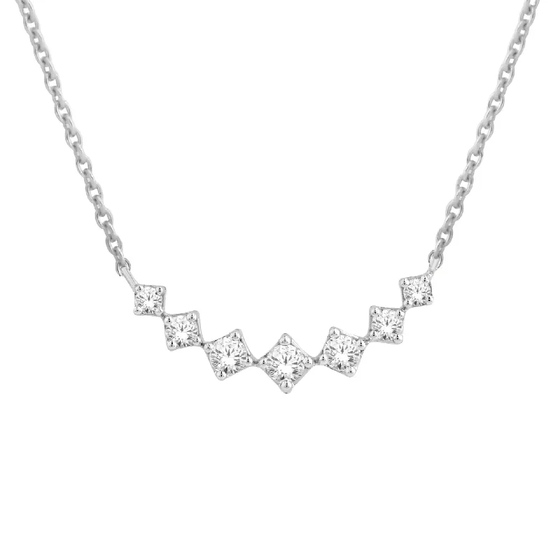 women's necklaces with heart pendant -White Gold Diamond Necklace