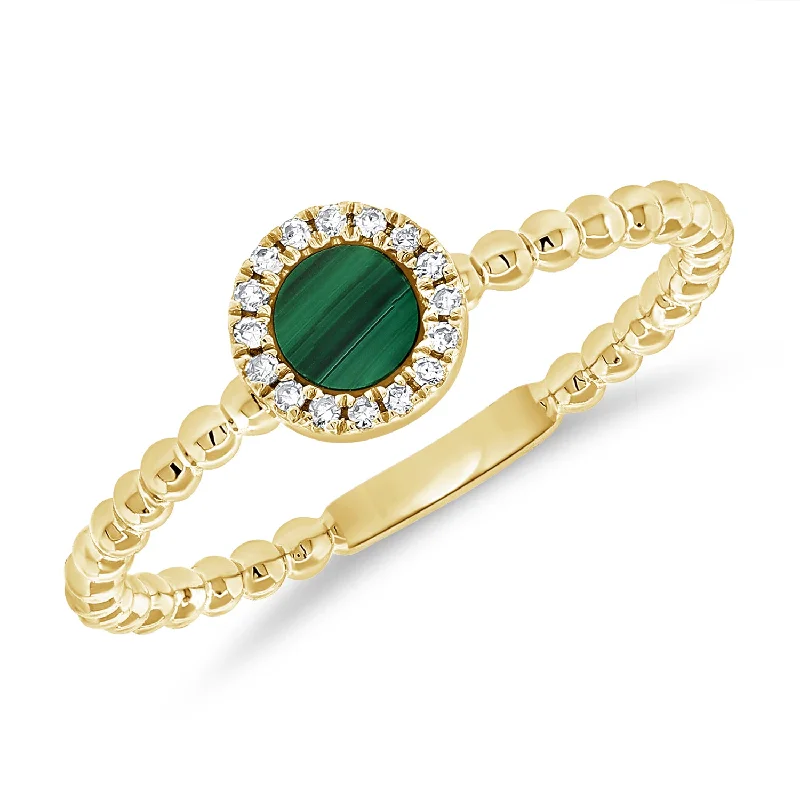 women's engagement rings with unique band -Diamond & Emerald Ring made in 14K Gold