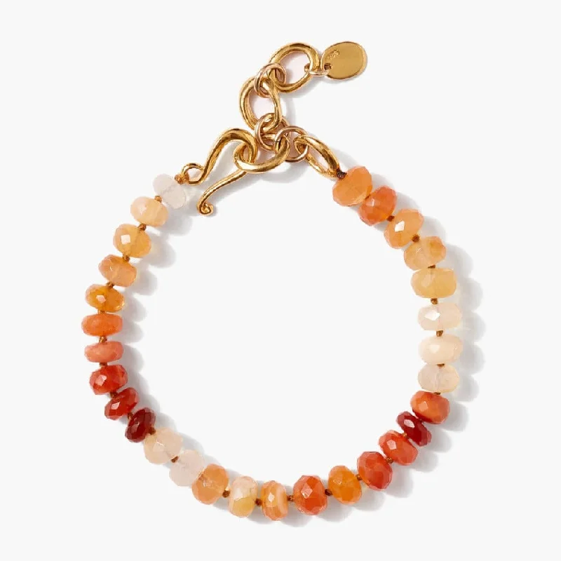 women's bracelets with gemstone accents -Fire Opal Beaded Bracelet