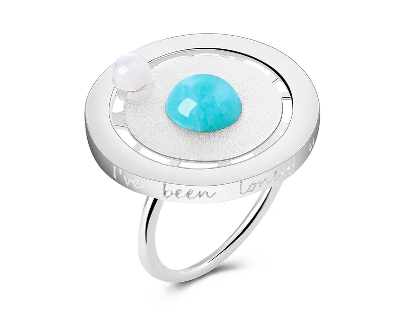 women's rings with moonstone -You are my World Ring