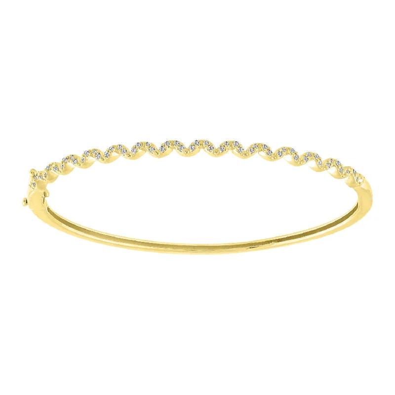 women's bracelets with pearl accents -LADIES  BRACELET 0.33CT ROUND DIAMOND 10K YELLOW GOLD