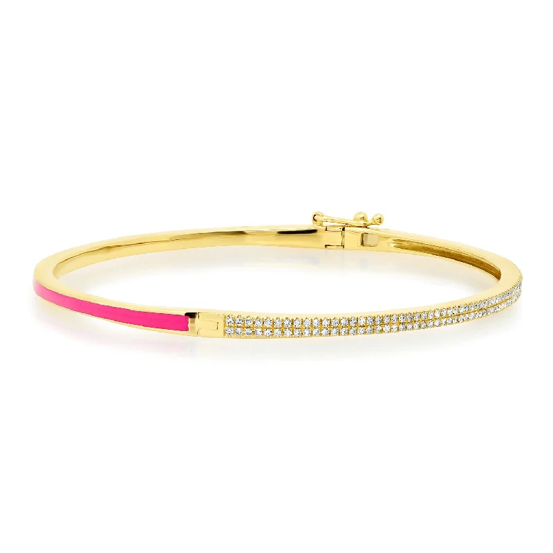 women's bracelets with layered design -Diamond Enamel Bracelet