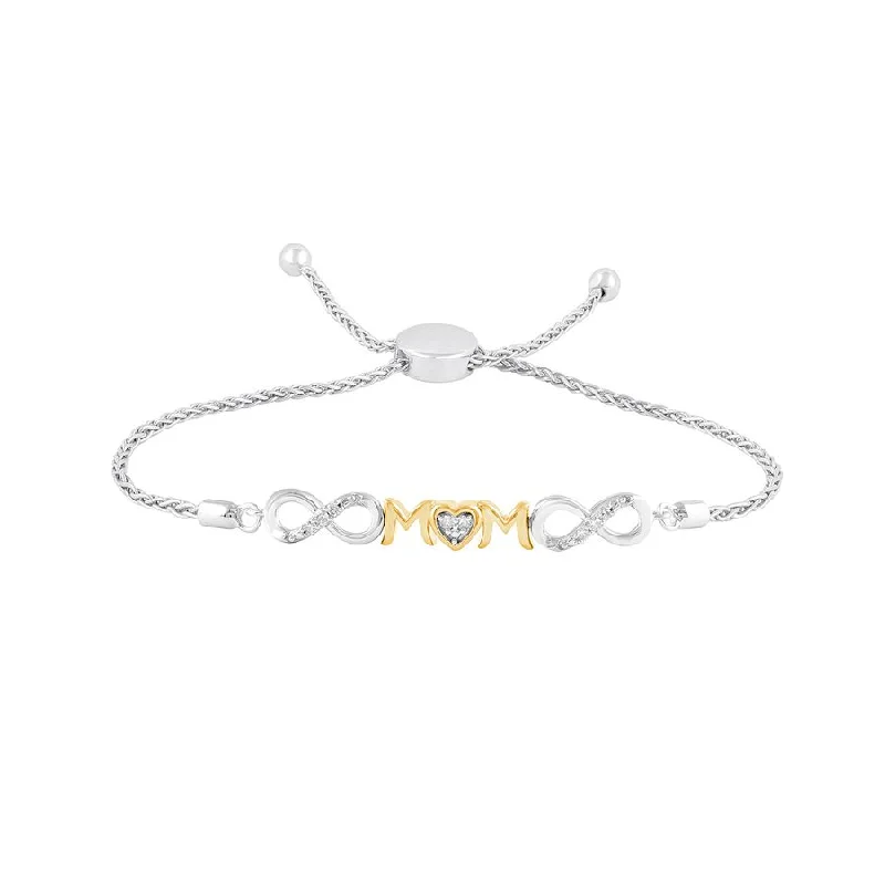 women's bracelets with star design -LADIES BRACELET 0.06CT ROUND DIAMOND WHITE/YELLOW GOLD/STERLING SILVER