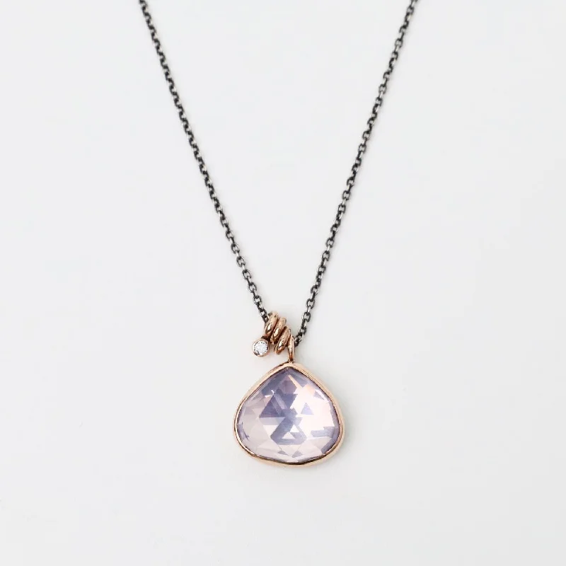 women's necklaces with diamond pendant -Jamie Joseph Lotus Rose Cut Lavender Amethyst Necklace