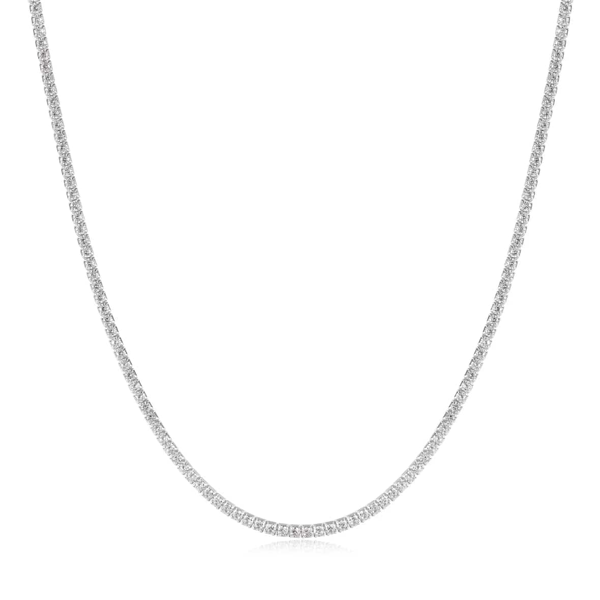 women's necklaces with custom engraving -Silver Pave Necklace