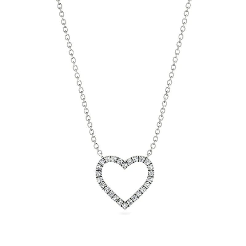 women's necklaces with emerald -Heart Shaped Diamond Necklace - Marie No. 3