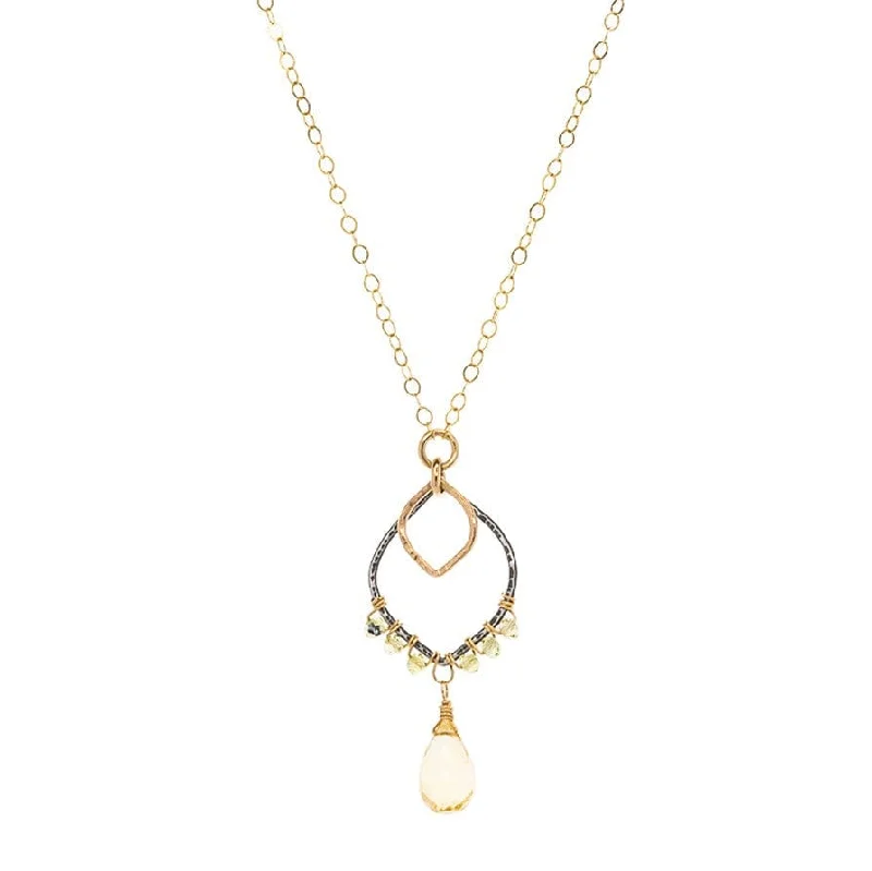 women's necklaces with oval pendant -Citrine Vine Necklace