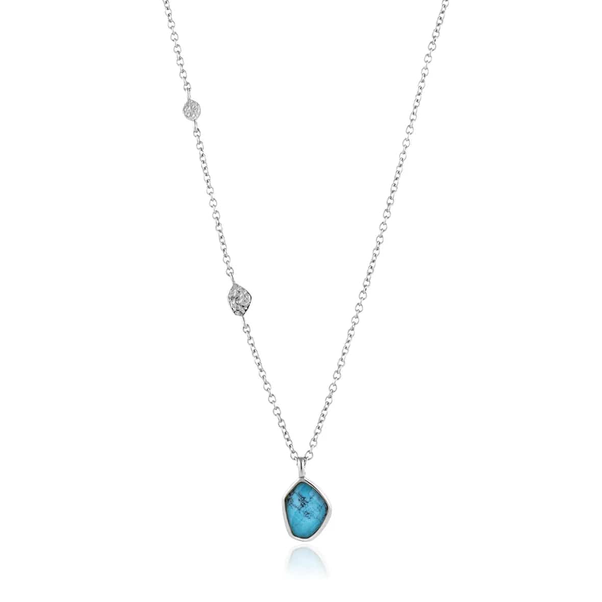 women's necklaces with infinity design -Turquoise Pendant Silver Necklace