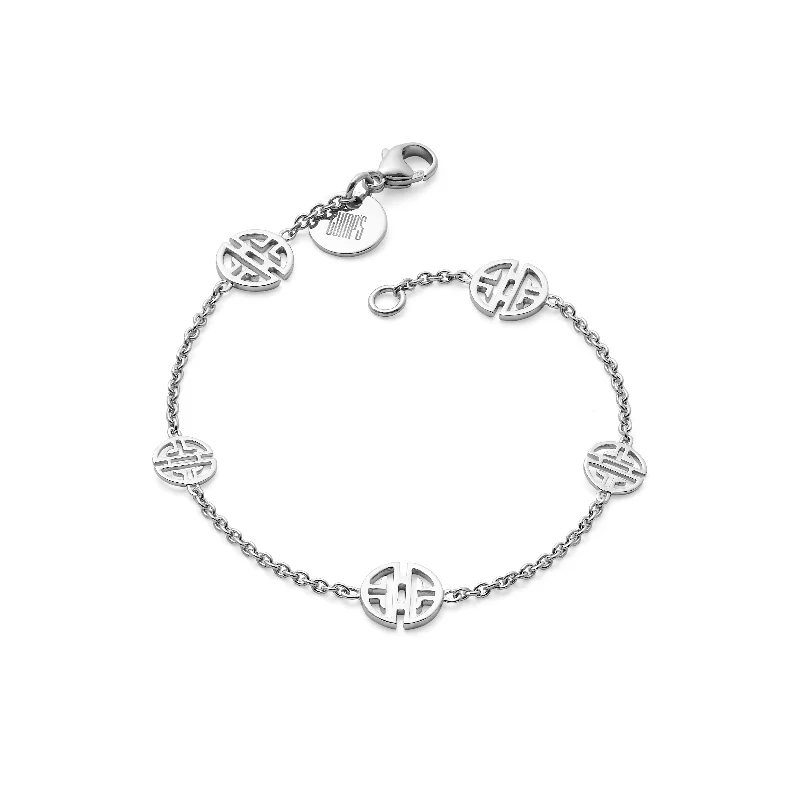 women's bracelets with fashion style -Petite Silver Shou Station Bracelet