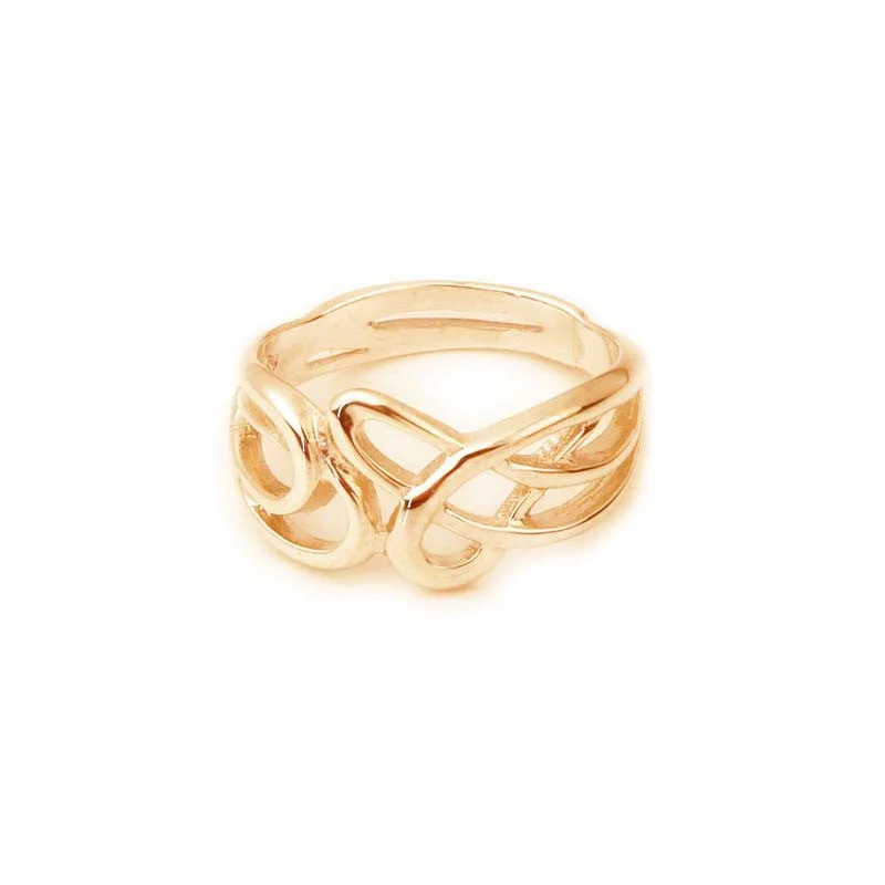 women's rings with band in gold -Celtic Knotwork Ring in Gold