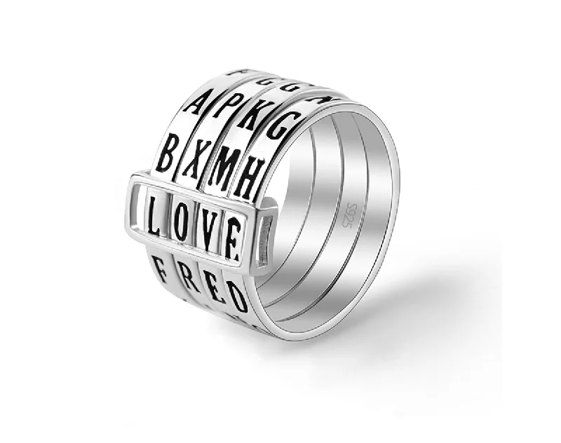 women's rings with platinum accent -Lovely Words Ring