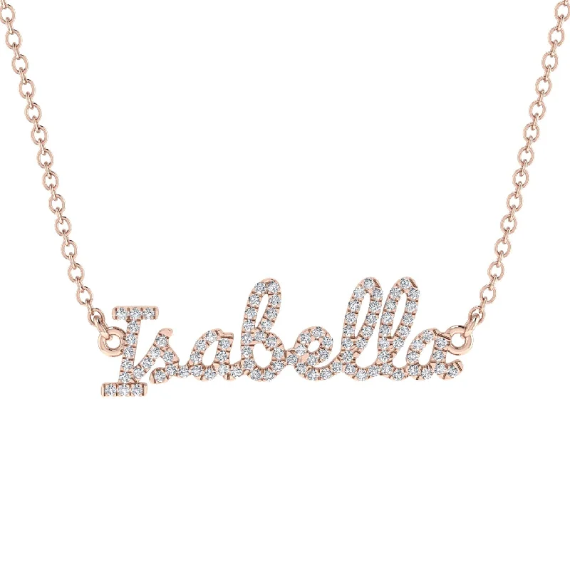 women's necklaces with silver accents -Diamond Gold Name Necklace - Isabella