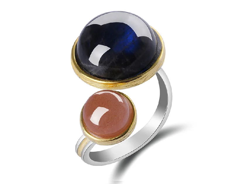 women's rings with double band -Mythical Lake Vintage Ring