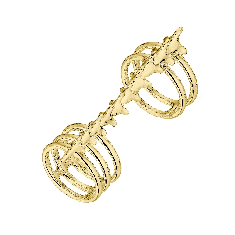 women's rings with curved design -Serpent's Trace Long Ring - Yellow Gold Vermeil