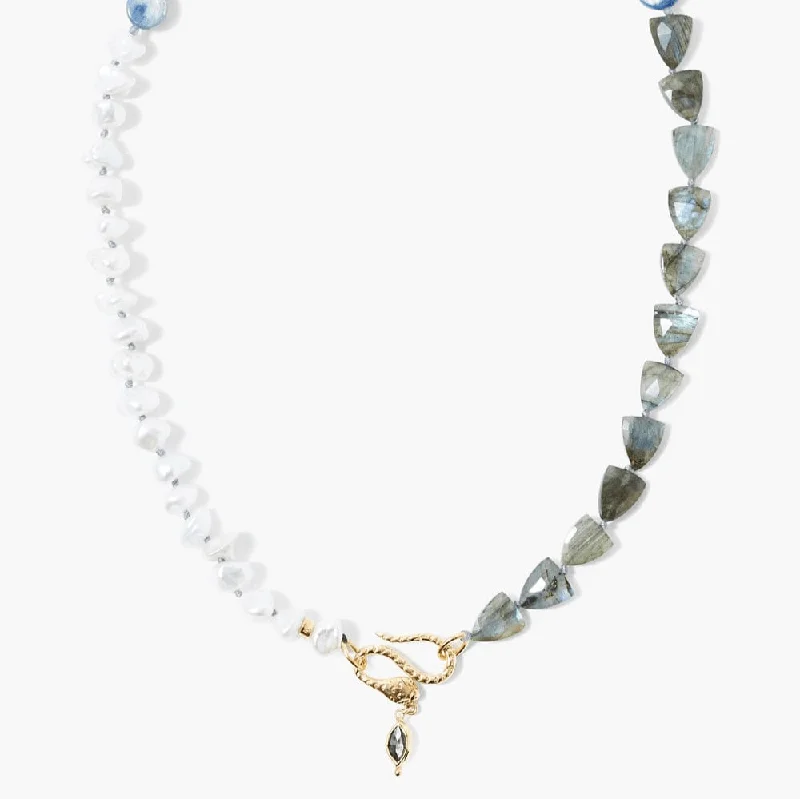 women's necklaces with double-layer chain -Naomi Necklace in Labradorite Mix