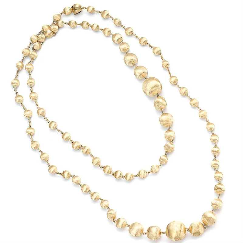 women's necklaces with beaded design -Marco Bicego Africa 18K Yellow Gold Bead Necklace 36" CB1417 Y